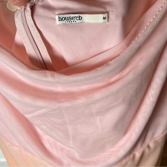 House of CB Deva Ombré Pink Sleeveless Mesh Mini Dress M - Picture 8 of 8